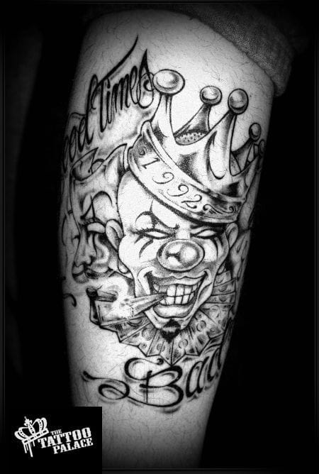 Clown gangster tattoo