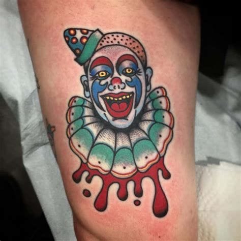 Creepy clown tattoo